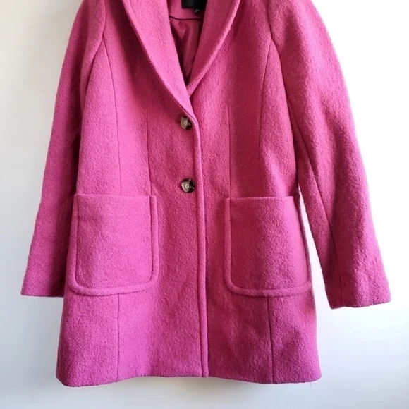 New Talbots Single Breasted Wool Blend Barbiecore Pink Coat Size 2 - Picture 7 of 10